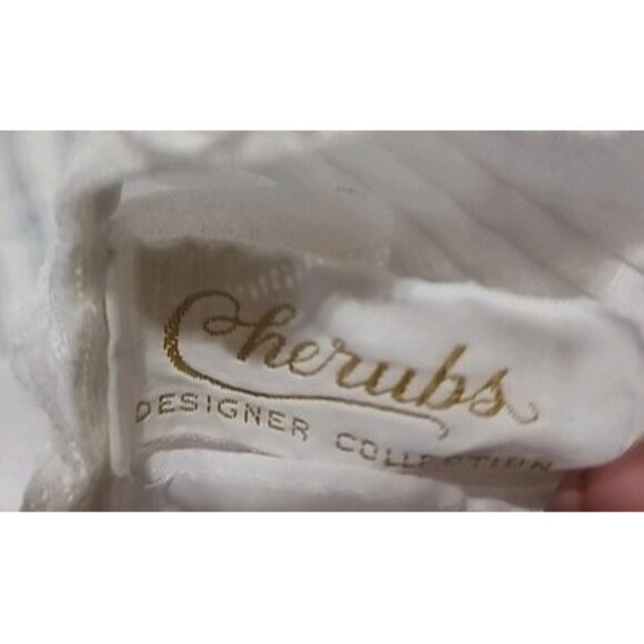 Vintage 60s CHERUBS Designer Collection Baby Christening Gown Slip Bonnet Set NB - Picture 13 of 16